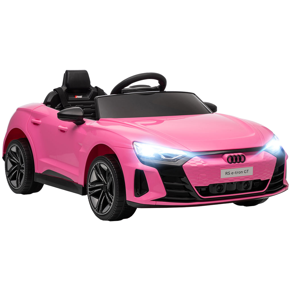Voiture véhicule électrique enfant 12 V - télécommande parentale - effets sonores, lumineux - Audi RS E-tron GT rose-0