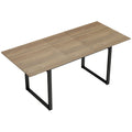Table à manger extensible rectangle pour 6 à 8 personnes, table de cuisine avec rallonge 140-180 cm, effet bois naturel-0