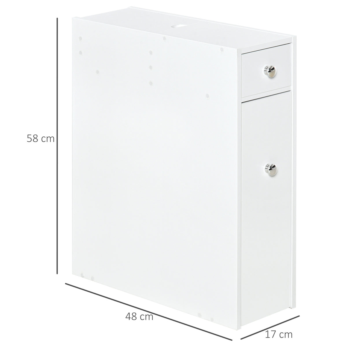 Meuble pour toilette salle de bain avec rangement papier toilette - 2 tiroirs organisateur en MDF - 17 x 48 x 58 cm-2