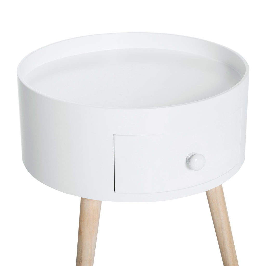 Lot de 2 tables basses - table de chevet - table de nuit ronde - design scandinave table d'appoint bout de canapé-8