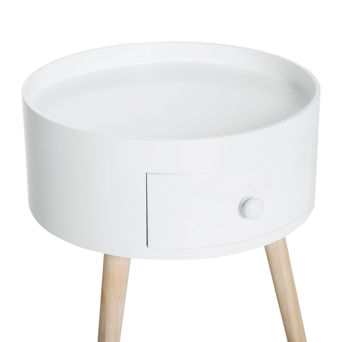 Lot de 2 tables basses - table de chevet - table de nuit ronde - design scandinave table d'appoint bout de canapé-8