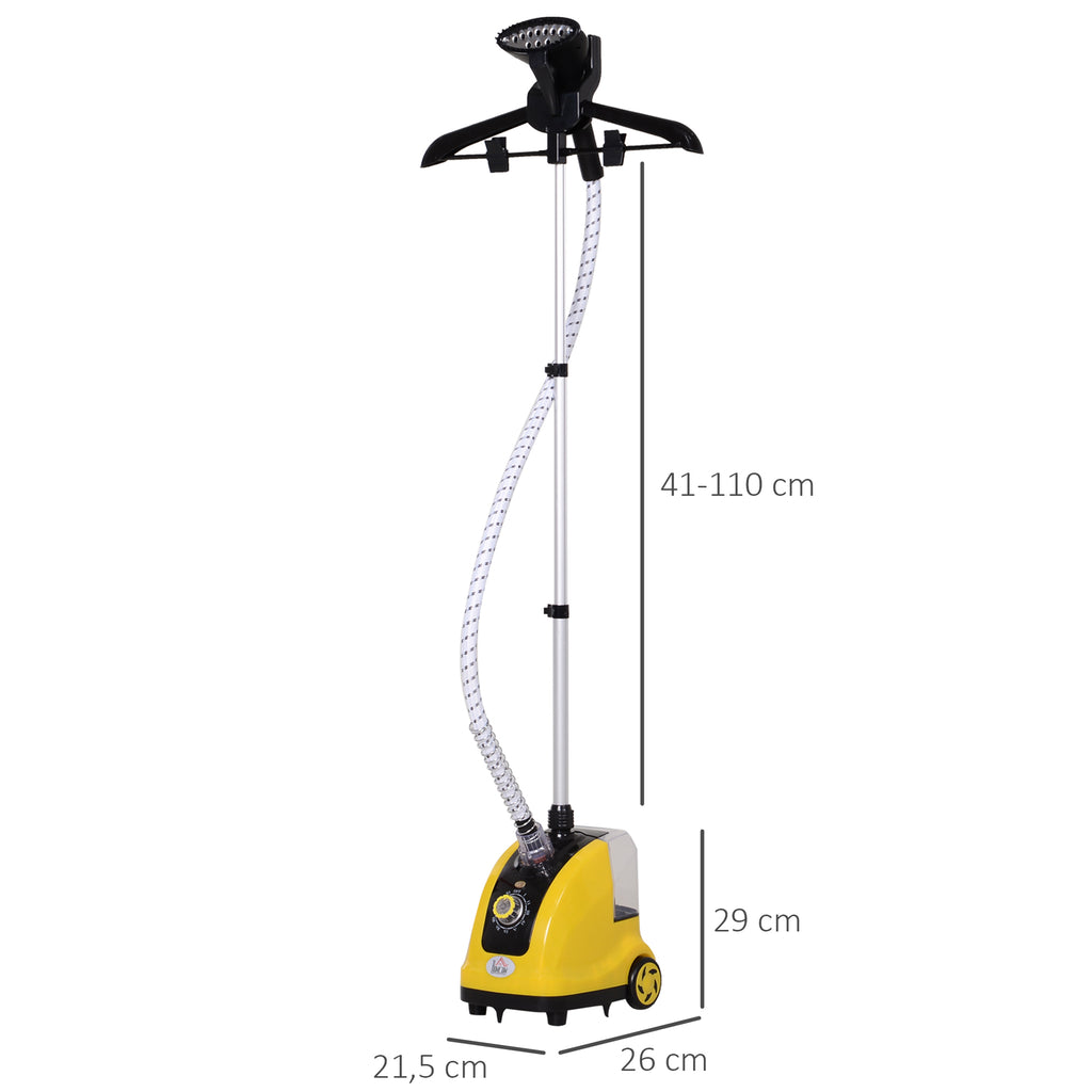 Défroisseur vapeur vertical défroisseur à vêtements 1,4 L 1950 W débit vapeur 32g/min tige telescopique jaune noir-2