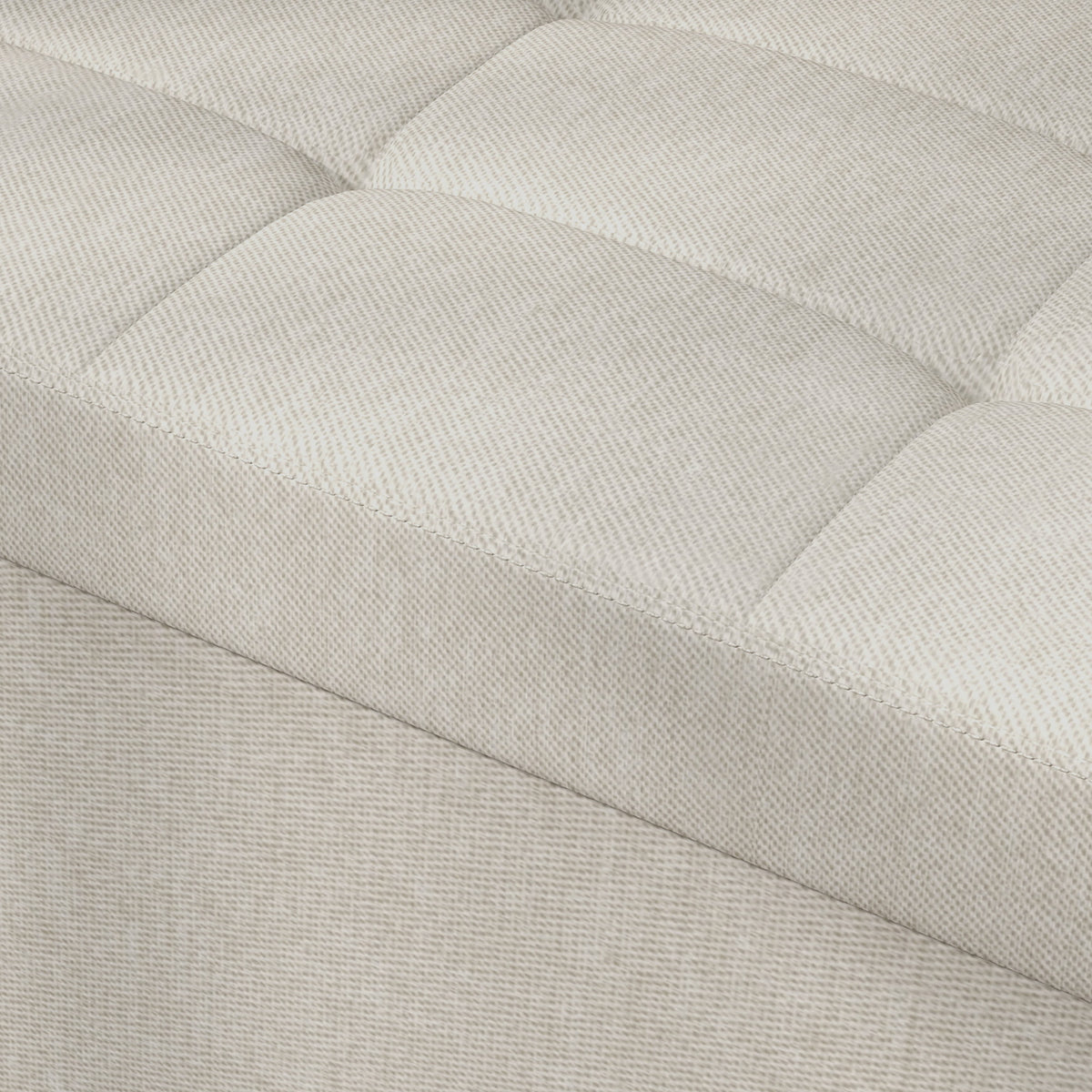 Banc de rangement pouf de rangement pliable bout de lit repose-pieds avec couvercle capitonnée 76L x 38l x 38H cm crème-8