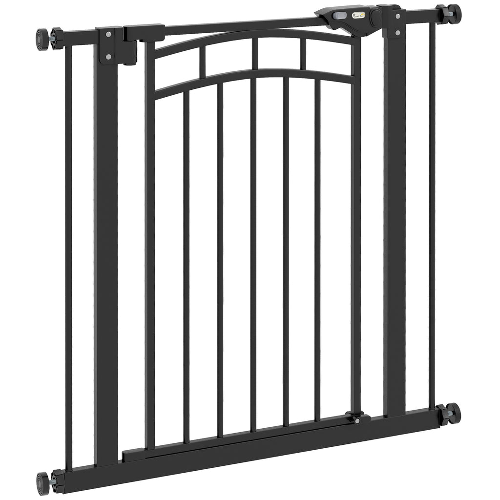 Barrière de sécurité pour chien barrière d'escalier extensible double verrouillage 74-80 x 76 cm noir-0