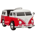 Voiture électrique enfant Volkswagen T1 sous licence officielle 12 V avec 2 moteurs démarrage doux 89x49x41,5cm rouge-0