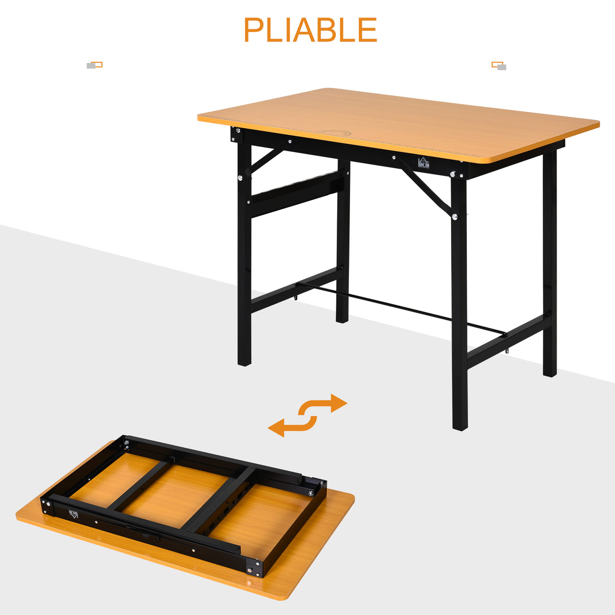 Établi atelier pliant table de travail pliable avec règle et rapporteur MDF table atelier 100 x 60 x 75,5 cm  jaune noir-3