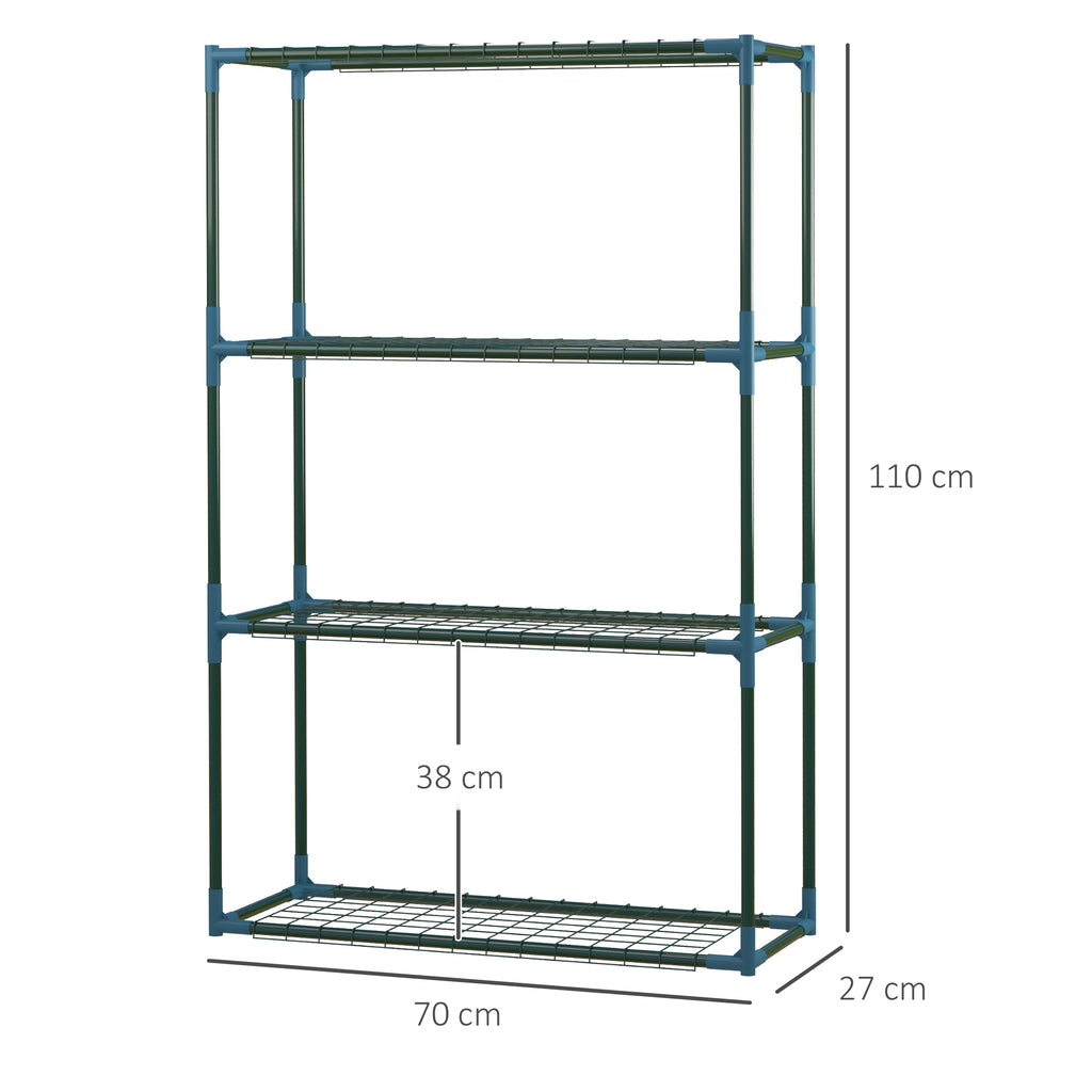 Lot de 2 Étagères à Fleurs en acier 4 Niveaux Intérieur et Extérieur, support de plantes 70 x 27 x 110 cm, vert-2