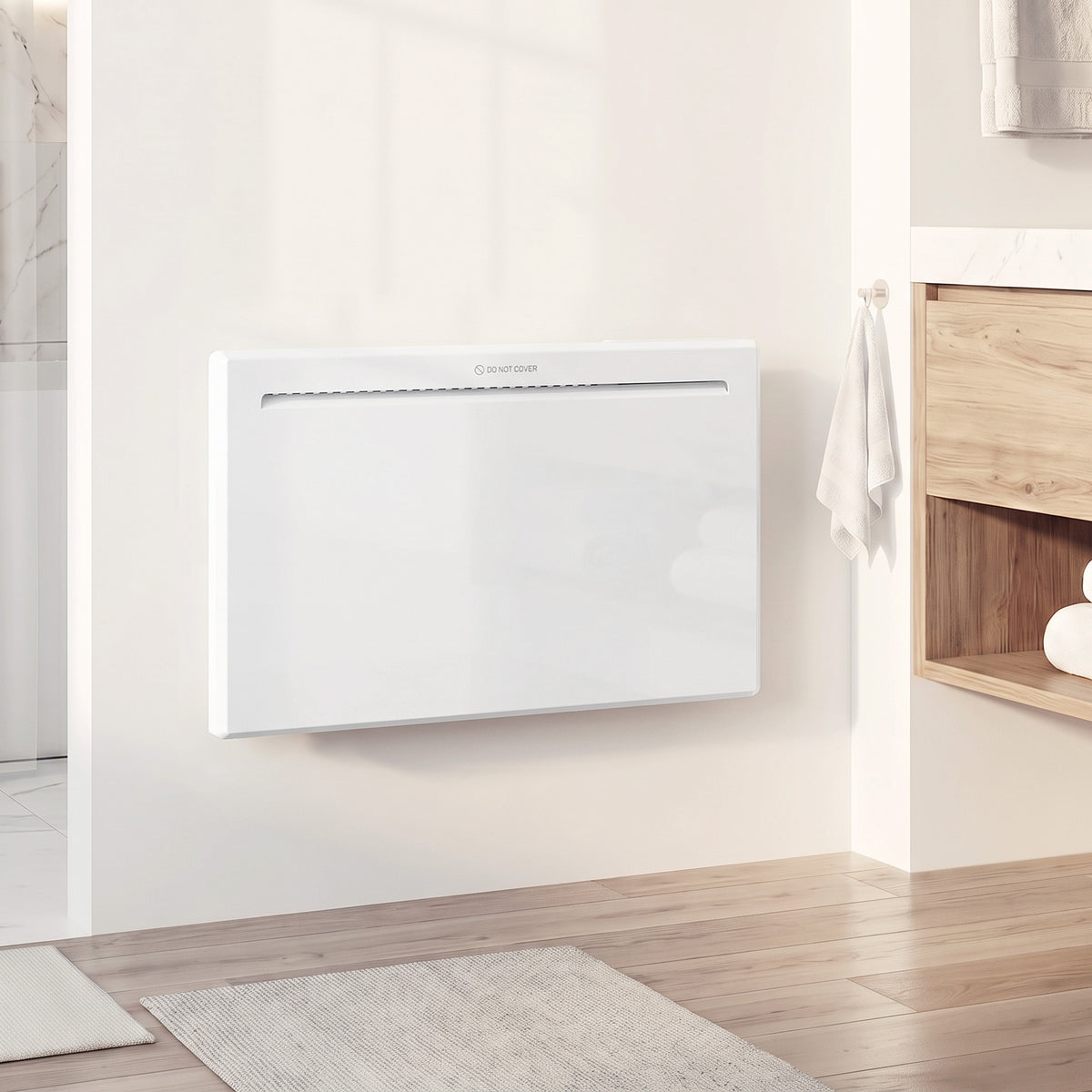 Radiateur Électrique 1500 W Connecté WiFi Sur Pied ou Mural, Commandes Vocales, 4 Modes, Écran LED, 70x21,5x43,5cm Blanc-8