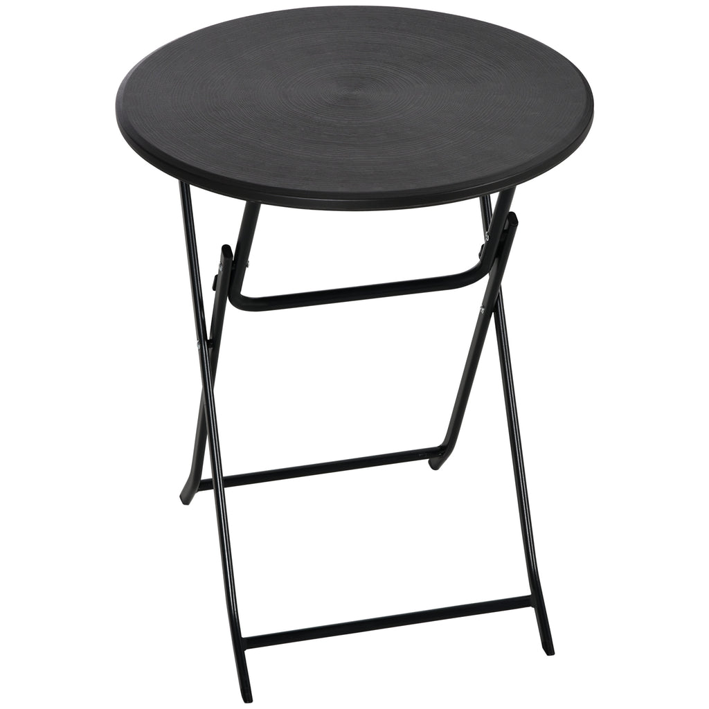 Table basse extérieure pour 2 personnes, table de jardin ronde avec structure en acier, Ø 60 x 73H cm, gris foncé-0