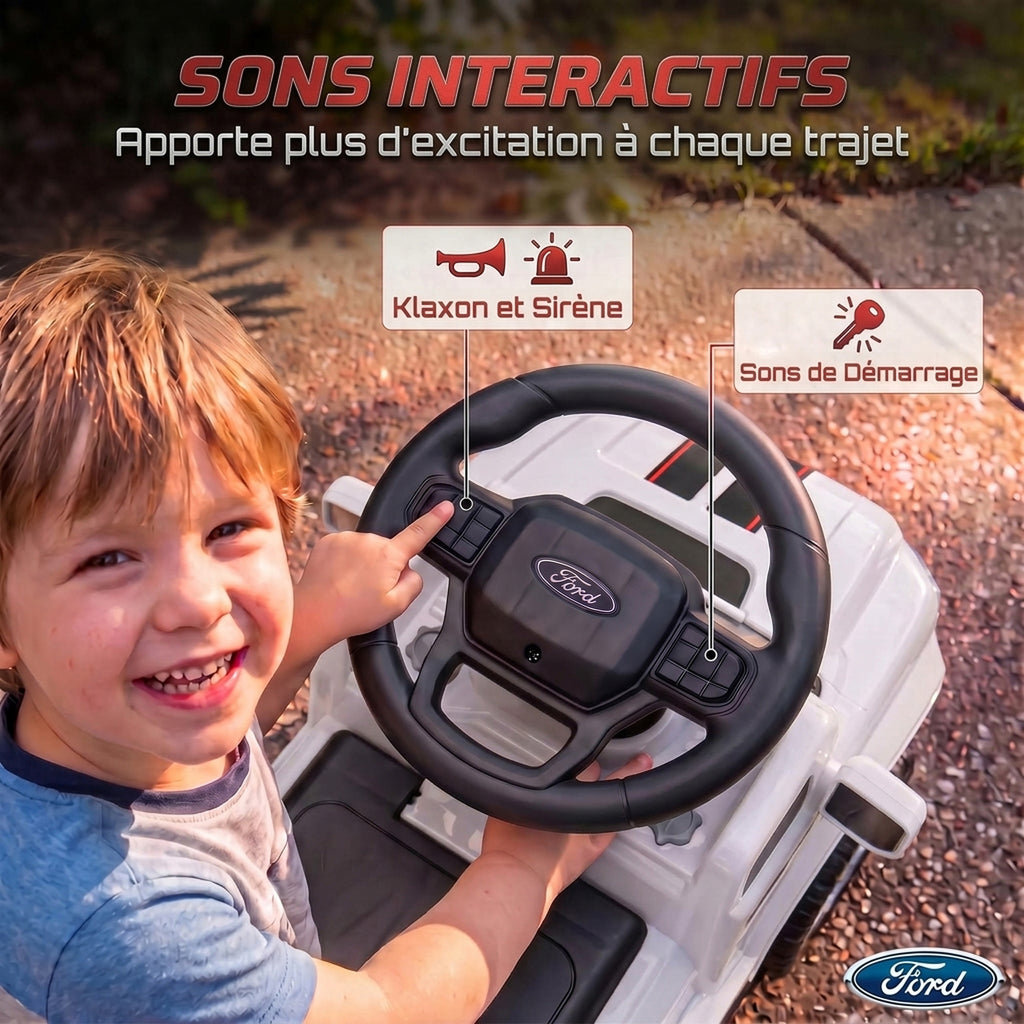 Voiture Porteur pour Enfants Shelby, Dossier, Anti-Basculement, Compartiment, 18-72 Mois, 80x25,5x33cm, Blanc-5