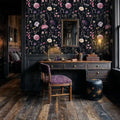 Papier peint jardin fleuri sombre