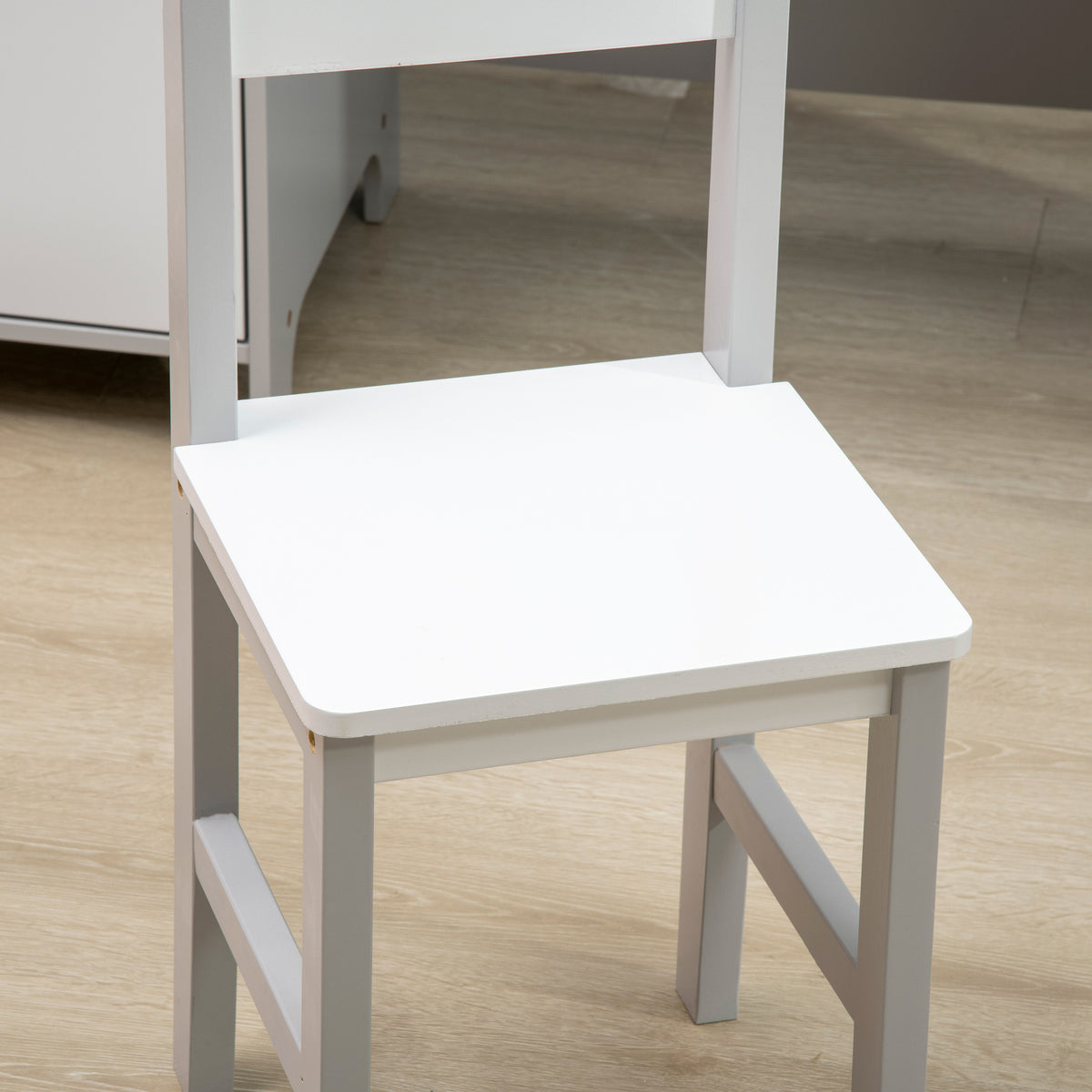 Ensemble table et chaise pour enfant avec tableau blanc - bureau pour enfant +5 ans - 90L x 45l x 85H cm Gris-7