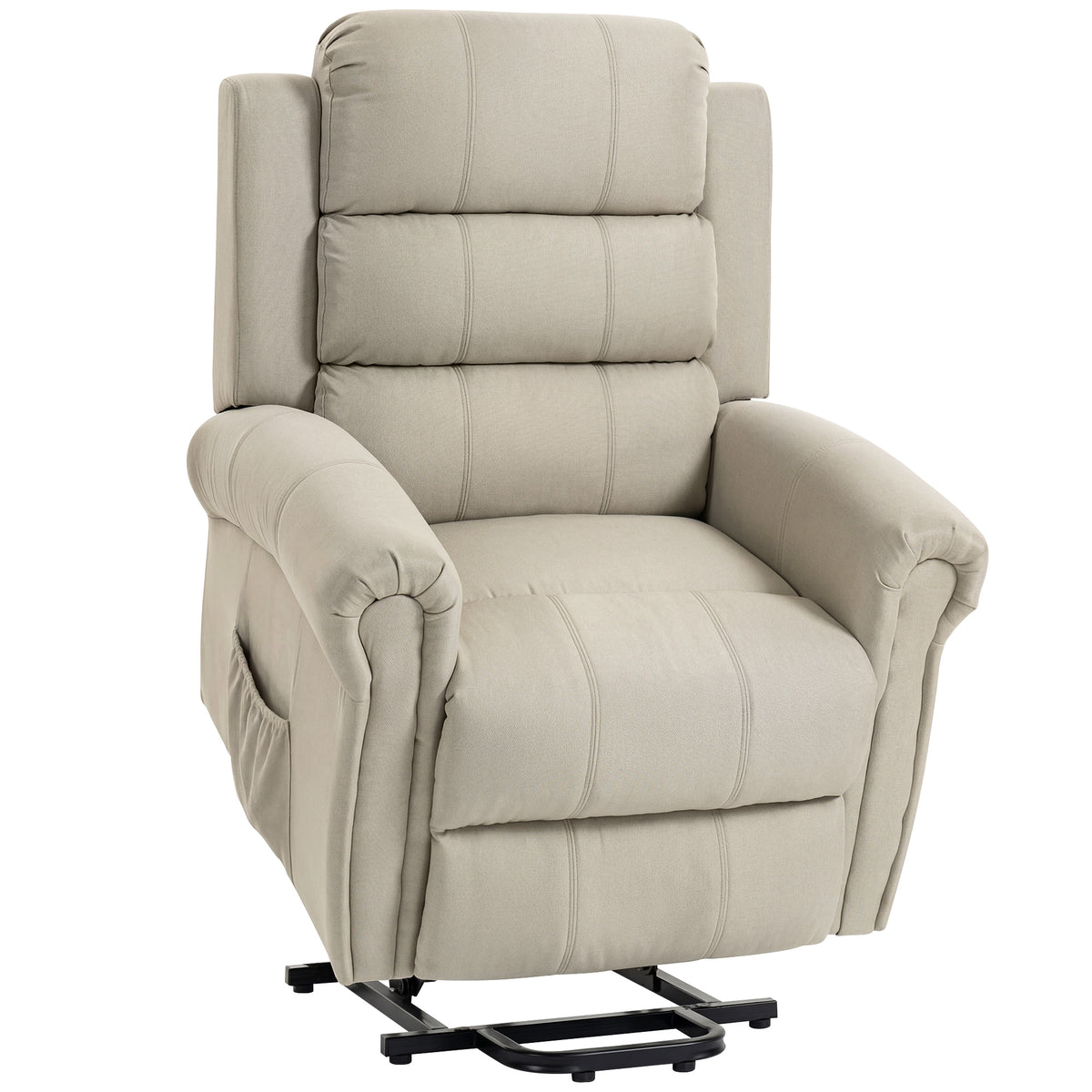 Fauteuil releveur électrique, fauteuil relax électrique avec fonction massage et chauffage, 87 x 87,5 x 108 cm, beige-0