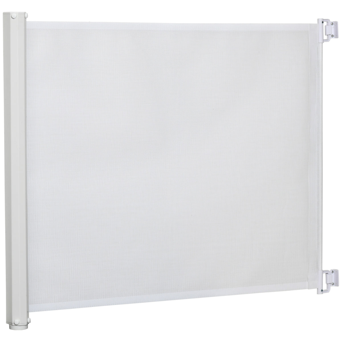 Barrière de sécurité chien barrière rétractable automatique barrière escaliers couloirs portes 115 x 82,5 m teslin acier blanc-0