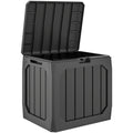 Coffre de rangement exterieur 121L, coffre de jardin avec poignées, conteneur étanche, 56 x 45 x 53 cm, noir-0