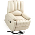 Fauteuil relax inclinable électrique releveur avec repose-pied et télécommande 86 x 92 x 102 cm Beige-0