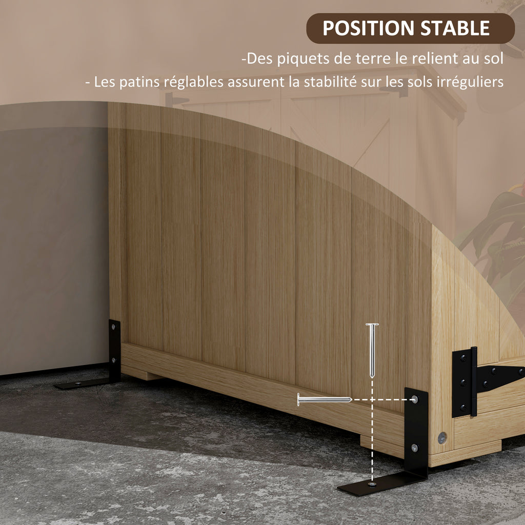 Armoire de jardin abri remise pour outils 90L x 54.5P x 161/168,5H cm 2 étagères toit bitumé étanche bois pin autoclave-5