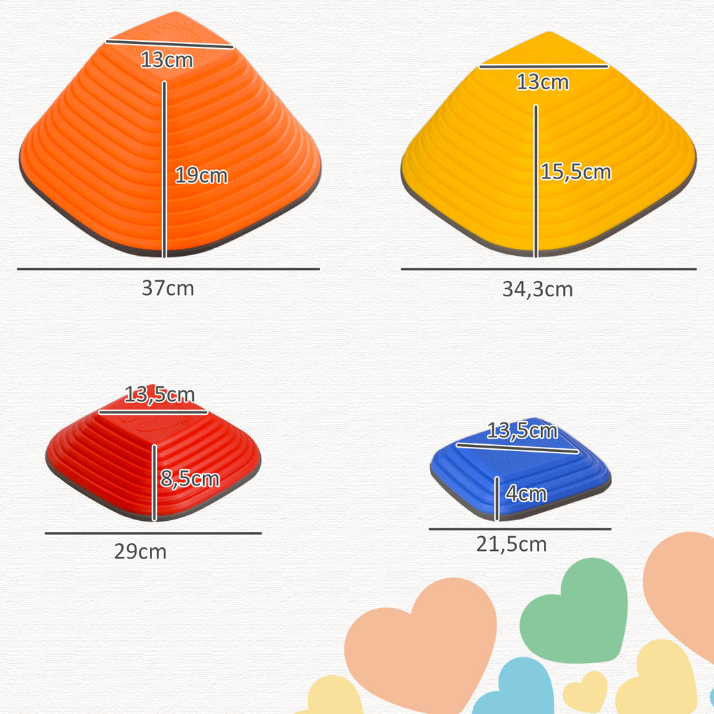 11 pièces pierres d'équilibre pour enfants parcours de motricité empilables et antidérapantes multicolore-2
