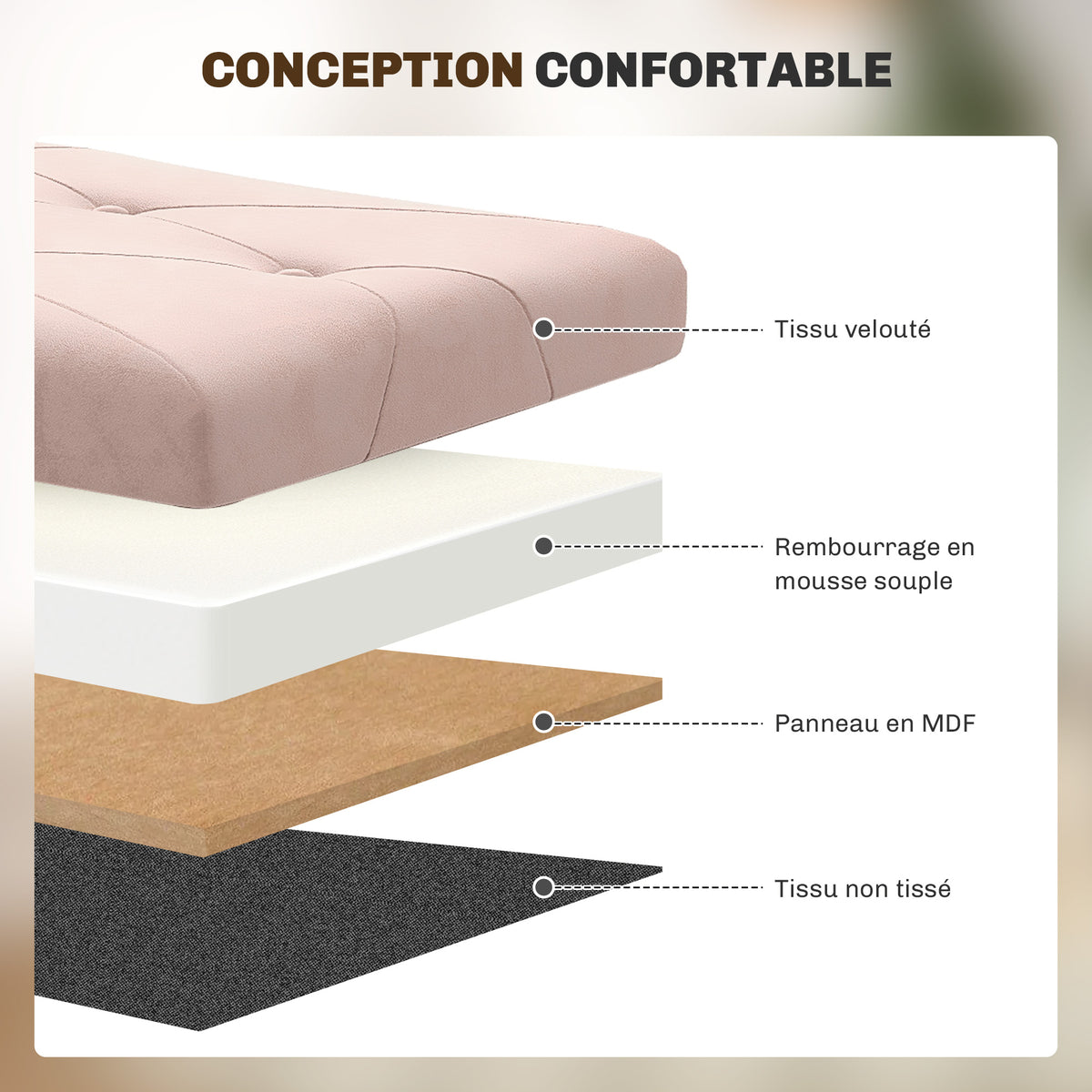 Banc de rangement bout de lit pliable volume 67 L capacité de charge 120 kg avec couvercle 76L x 38l x 38H cm rose-4