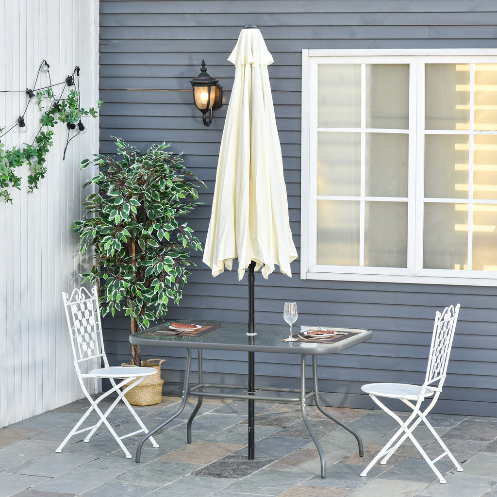 Table de Jardin rectangulaire dim. 120L X 80l x 70H cm métal époxy Gris Plateau Verre trempé-9