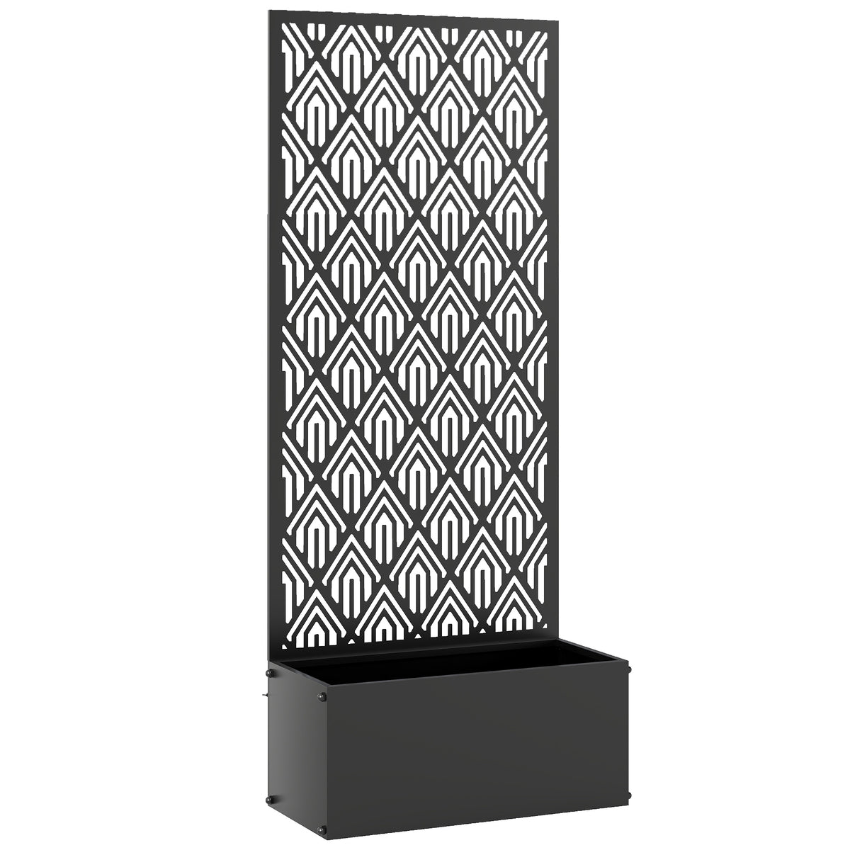 Jardinière avec treillis, bac à fleurs, avec brise-vue, pour plantes grimpantes, métal, 45 x 21,5 x 110 cm, noir-0