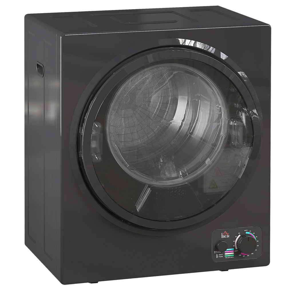 Sèche-linge électrique portable 850W, capacité 33L 4 modes de fonctionnement, acier inoxydable, 49 x 40,5 x 60 cm, noir-0