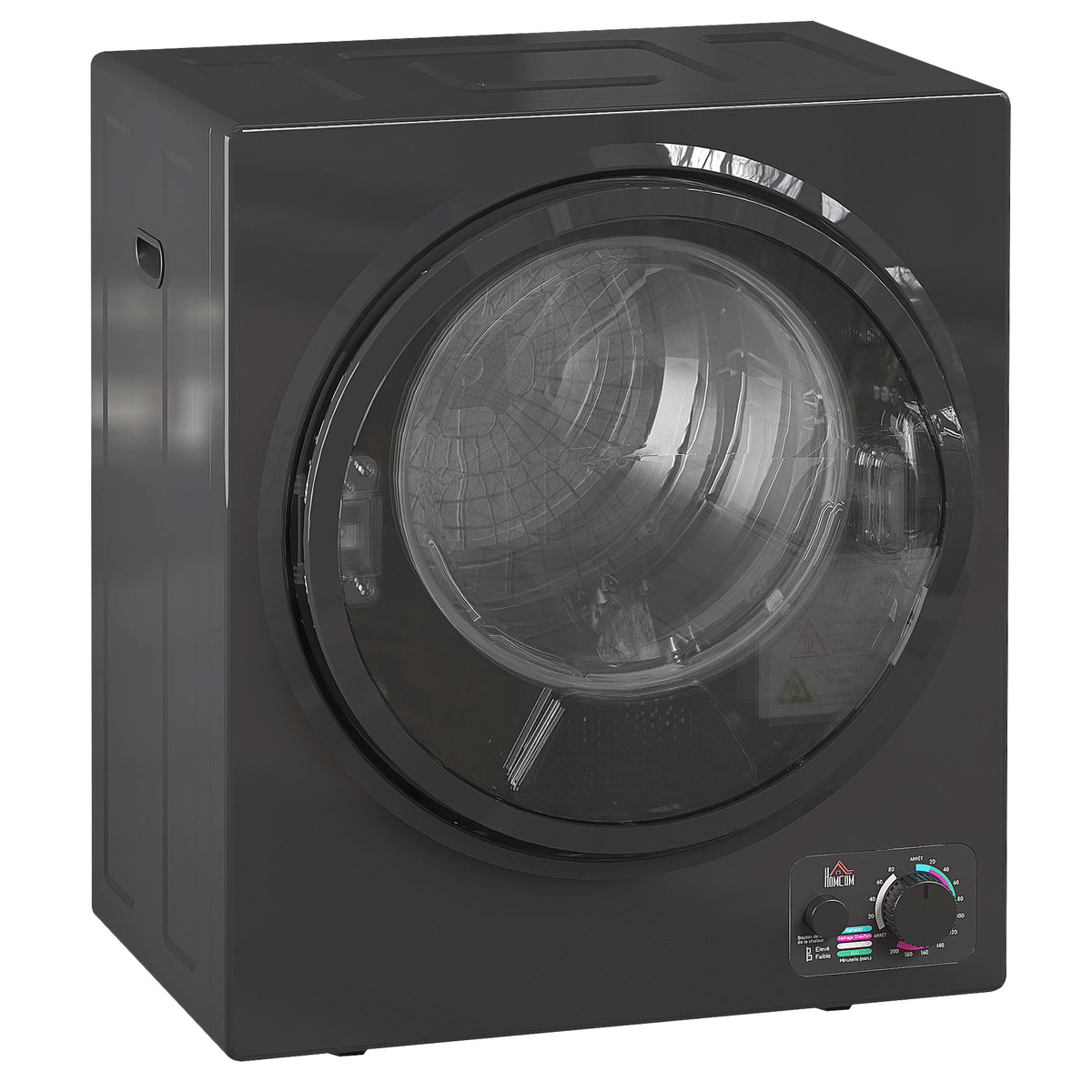 Sèche-linge électrique portable 850W, capacité 33L 4 modes de fonctionnement, acier inoxydable, 49 x 40,5 x 60 cm, noir-0