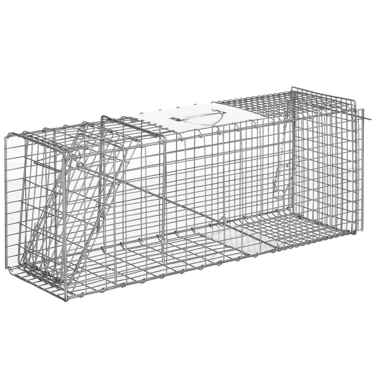 Piège cage de capture pliante pour petits animaux type rats et souris - 2 portes poignée 81 x 26 x 34,5 cm acier gris-0