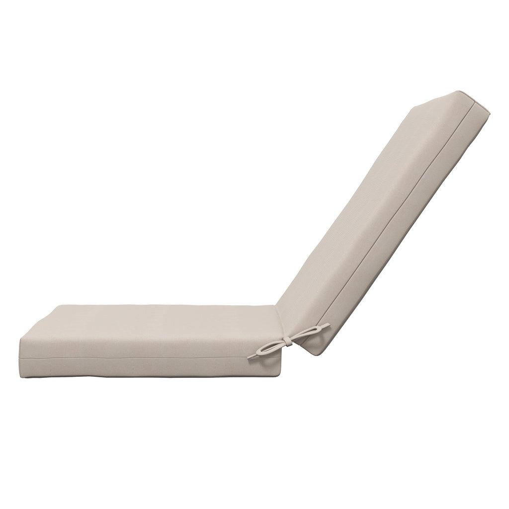 Lot de 2 coussins d'extérieur pour fauteuil chaise à dossier avec attaches rembourrage 8 cm, dim. 112L x 51l cm, beige-7