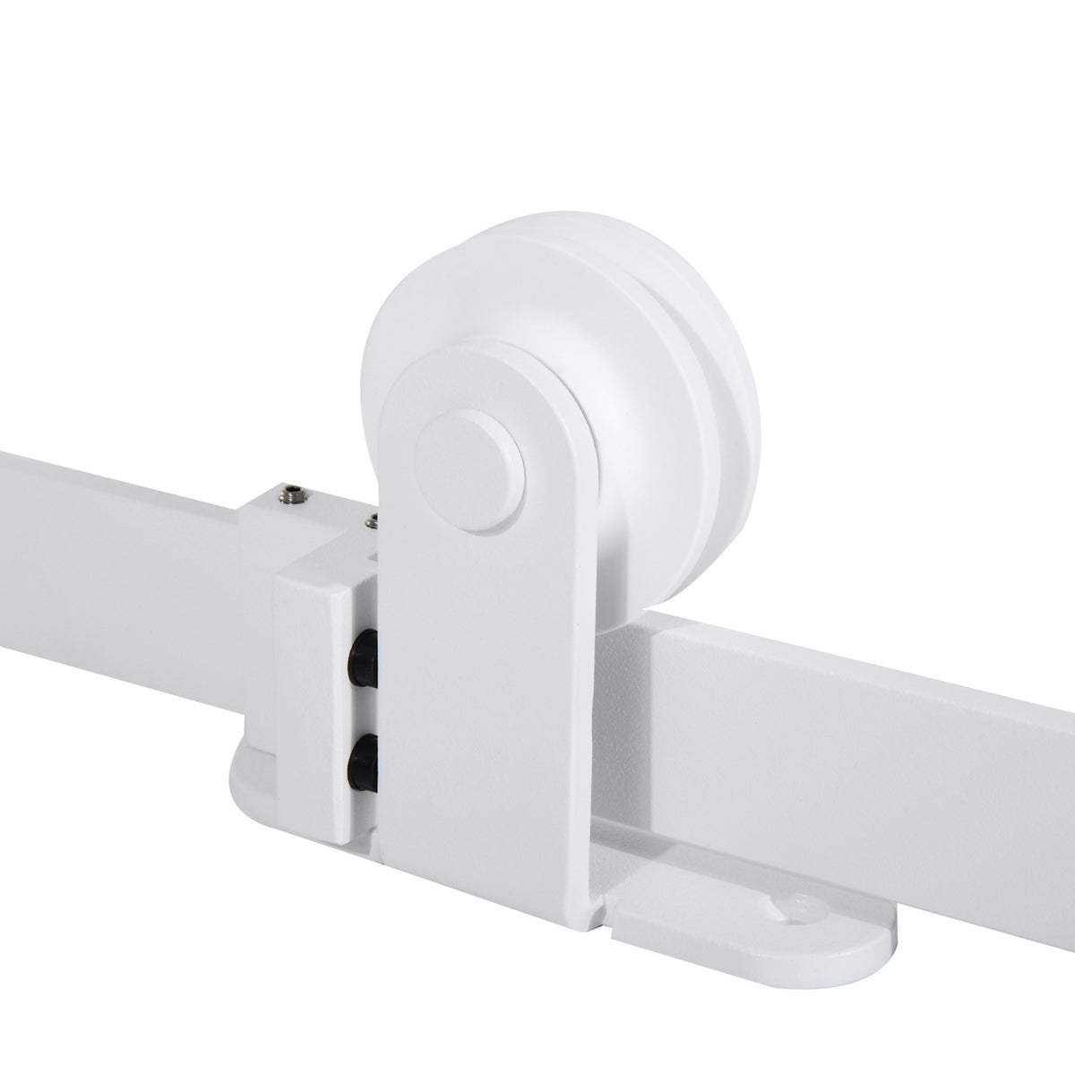 Kit de porte coulissante quincaillerie grange à porte coulissante en acier au carbone longueur de rail 183 cm blanc-6