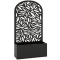 Jardinière avec treillis, bac à fleurs en métal, à fixer au mur ou au sol, 61x23x113cm, noir-0