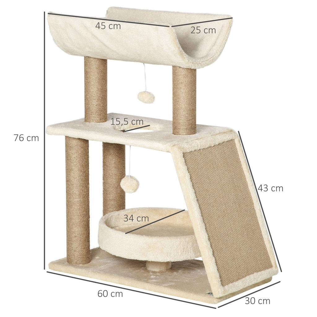 Arbre à chats design cosy chic multi-équipements centre d'activités griffoirs grattoir plateformes brun clair-2