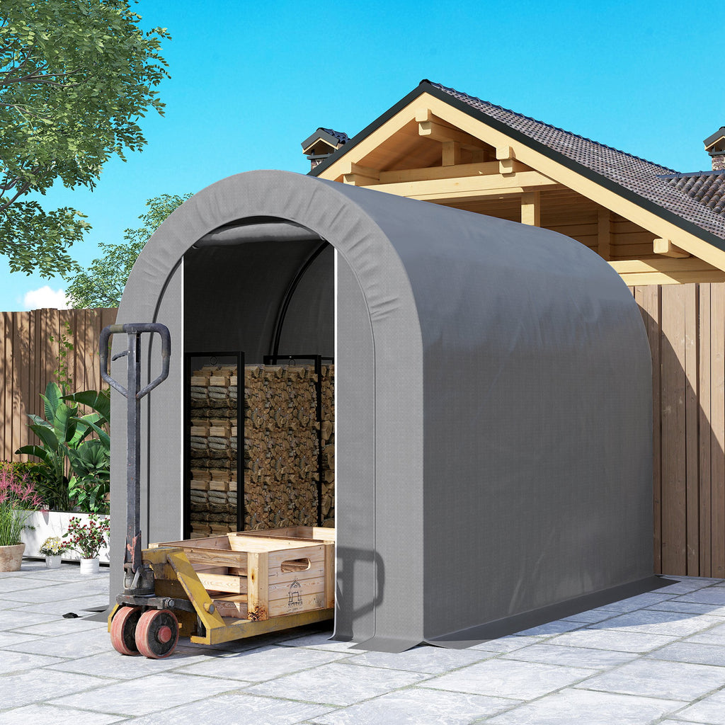 Abri de jardin tente de rangement extérieur abri de vélo garage pour vélo bâche en PE cadre en métal galvanisé gris-8