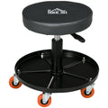 Tabouret de mécanicien siège pivotant hauteur réglable plateau de 100 kg pour le garage et la réparation automobile noir-0