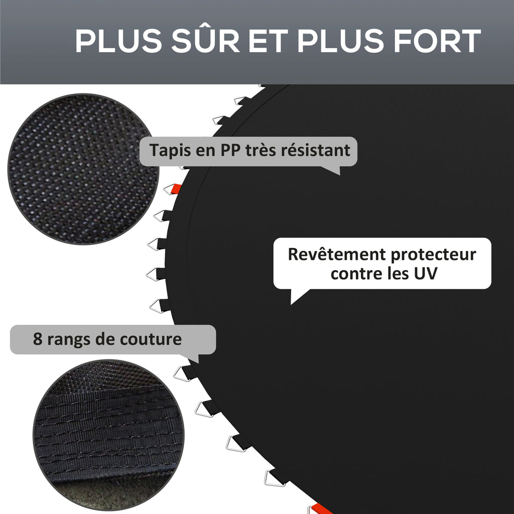 Tapis de rechange pour trampoline tapis de saut de remplacement, compatible trampoline Ø 2,4 m et ressorts de 14 cm-4