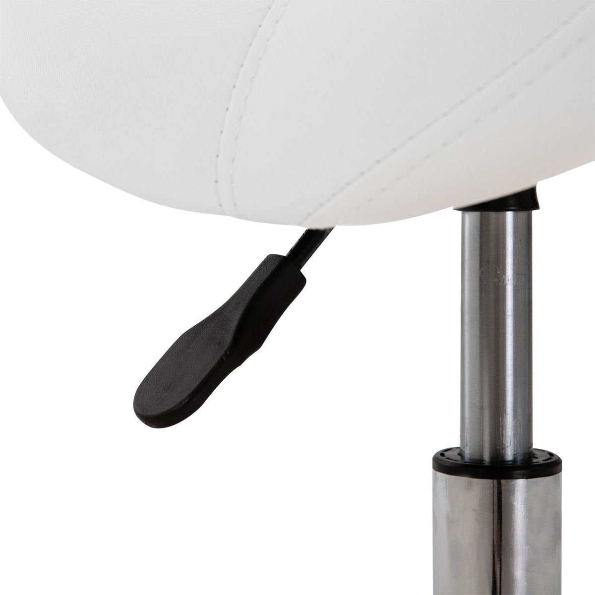 Tabouret à roulettes, tabouret de massage avec hauteur réglable 49-61 cm et selle ergonomique, chaise de travail à roulettes pivotant 360°, pour salon de massage tatouage clinique spa, blanc-8