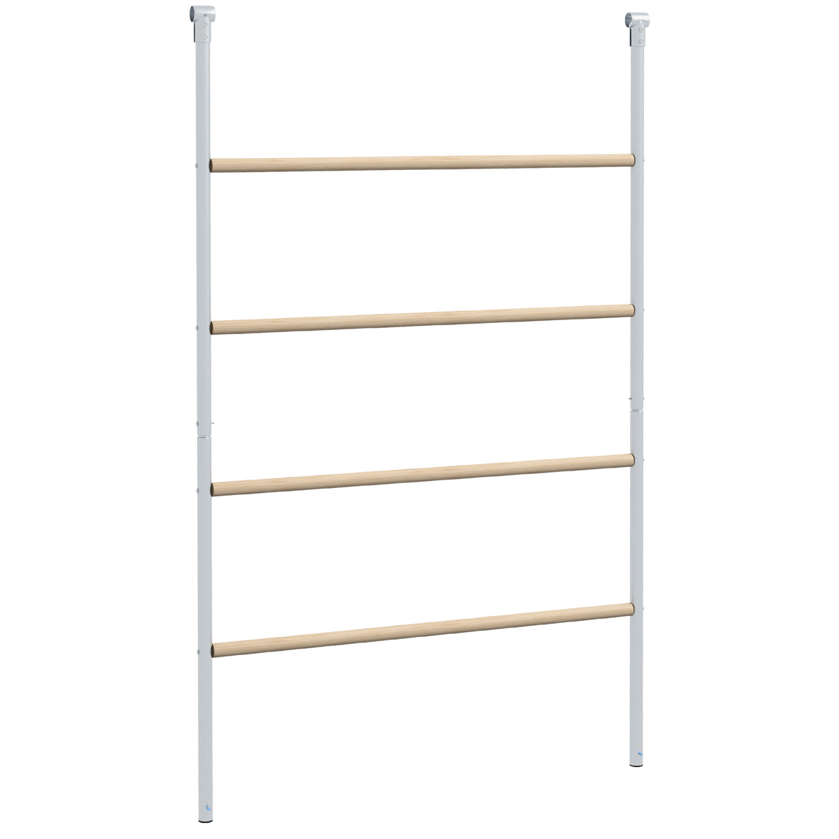 Grand perchoir échelle pour poules 4 niveaux avec barreaux en bois et structure métal 140 x 86 x 2,5 cm argent naturel-0