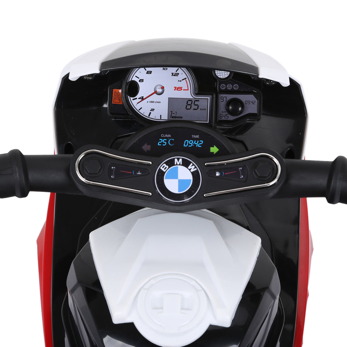 Moto électrique enfants, 3 roues sous licence BMW S1000 RR, 6V et 2,5 Km/h, voiture électrique enfants avec effets lumineux et sonores, moto enfant, charge max. 20 kg, rouge-8