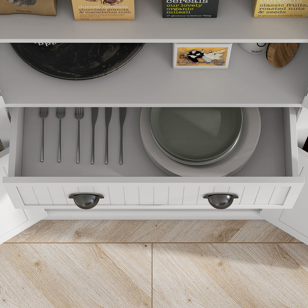 Armoire de cuisine buffet cuisine multi-rangements étagères réglables 4 portes grand tiroir 76,2 x 40,2 x 183 cm blanc-8