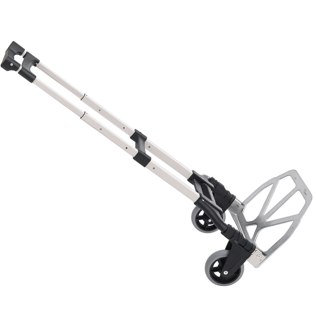 Chariot diable pliable leger telescopique charge 70kg en aluminium argent-noir-0