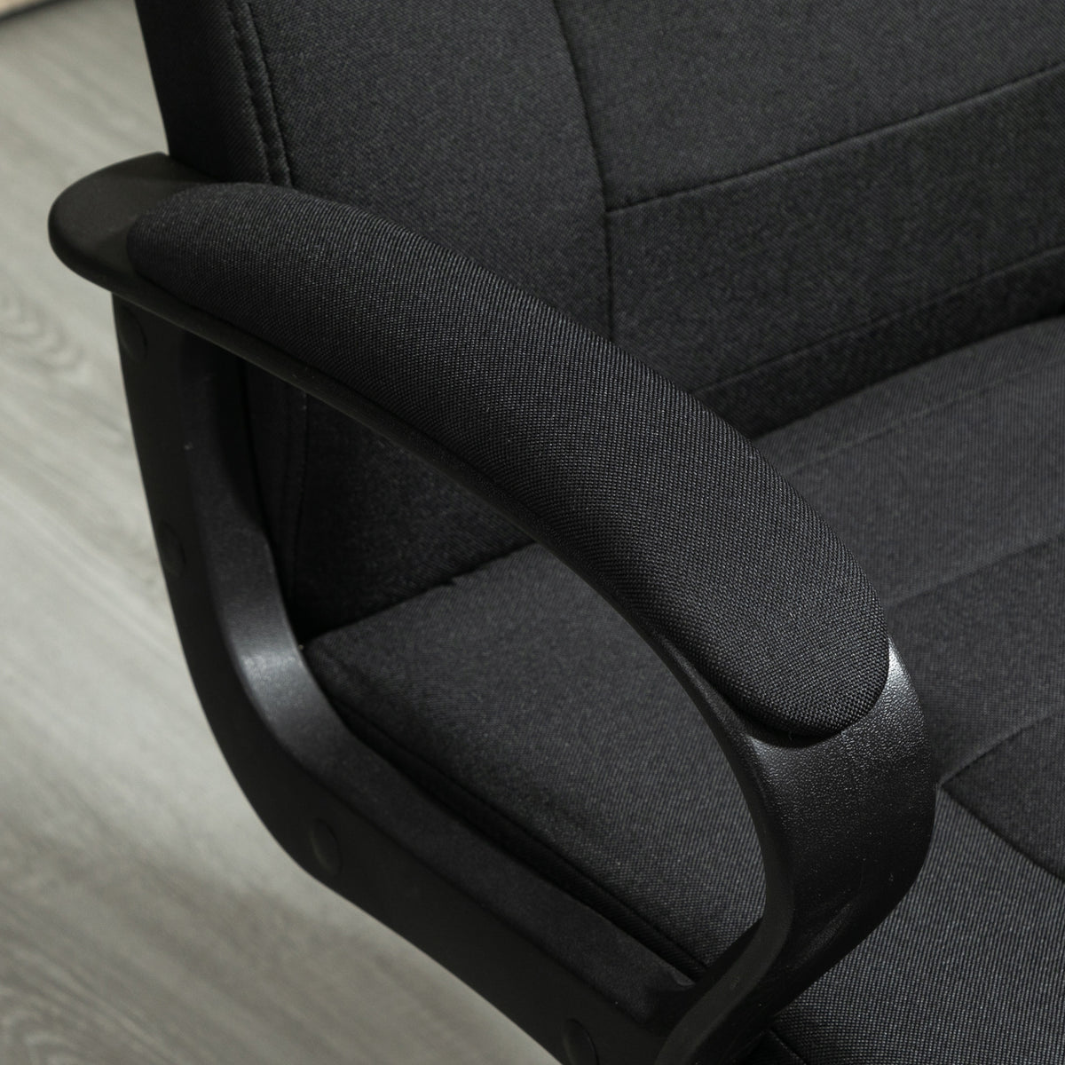 Fauteuil de bureau à roulettes chaise manager ergonomique pivotante hauteur réglable lin noir-8