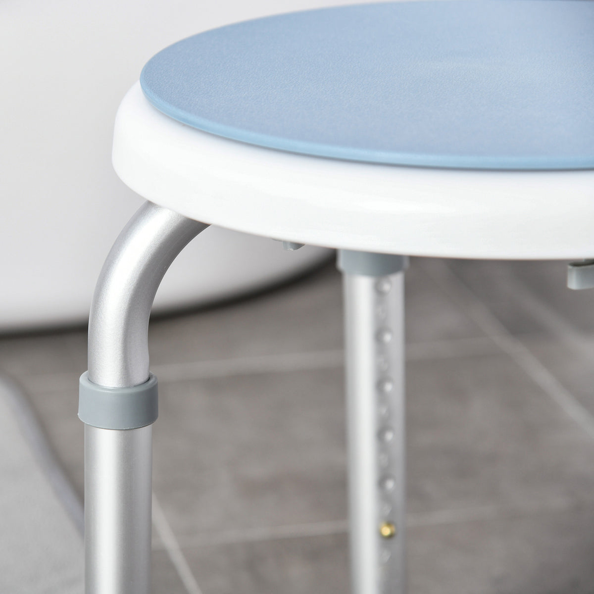 Tabouret de douche siège de douche antidérapant tabouret de bain hauteur réglable pivotant à 360° en aluminium-7