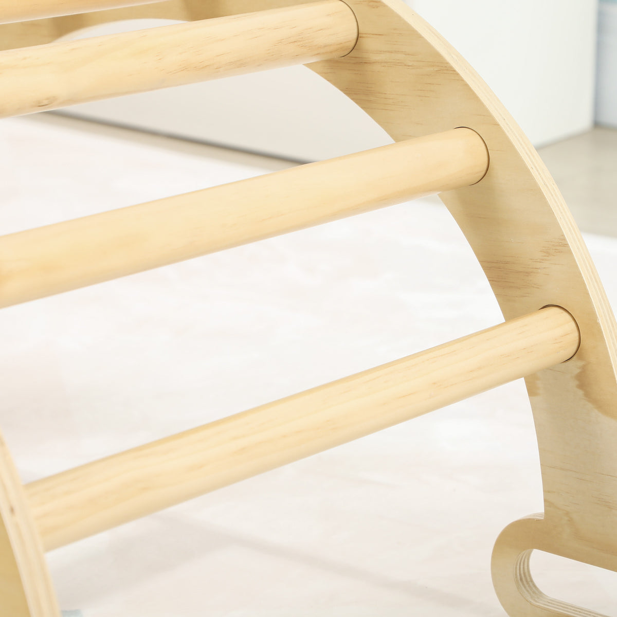 Arche escalade enfants bascule en bois d'intérieur pour garçons & filles, tout-petits de 18 à 48 mois, bois naturel-8
