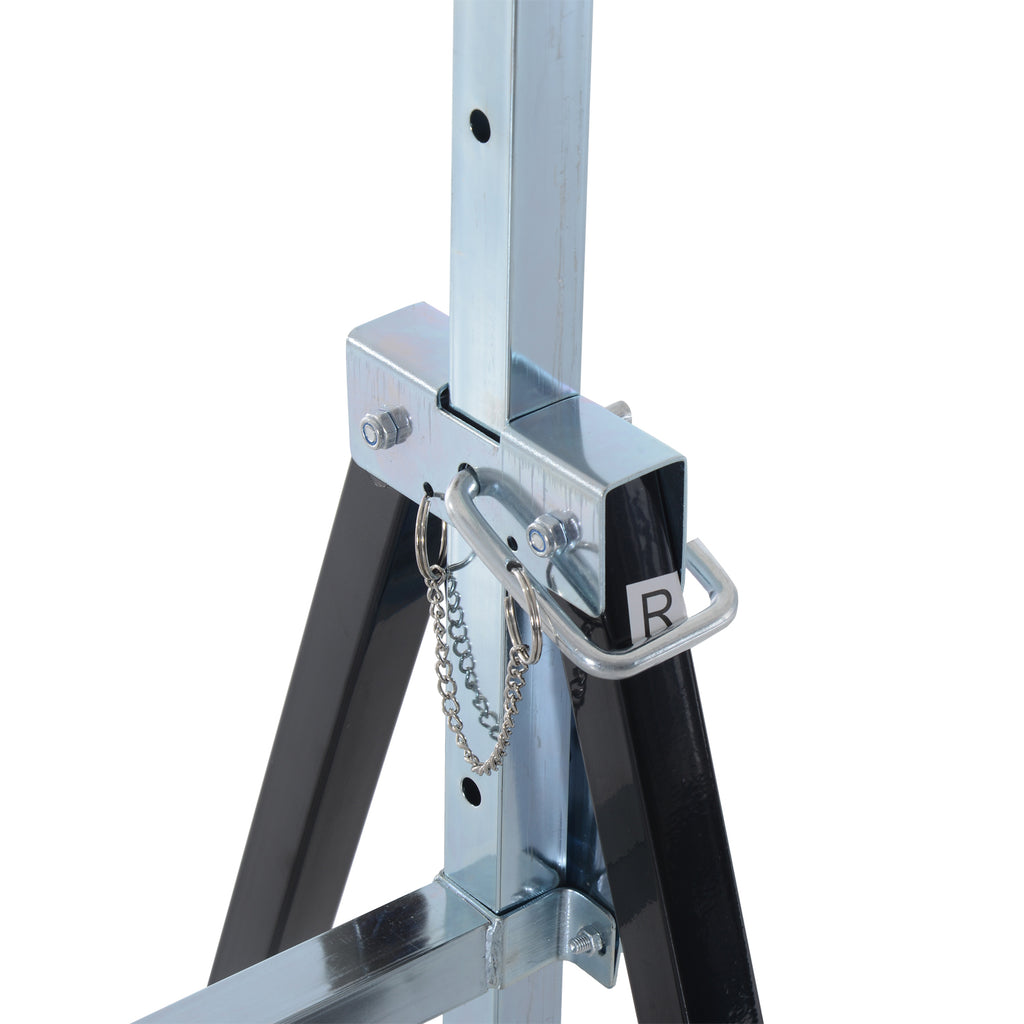 Lot de 2 tréteaux pliables télescopiques hauteur réglable 80-130 cm noir-6