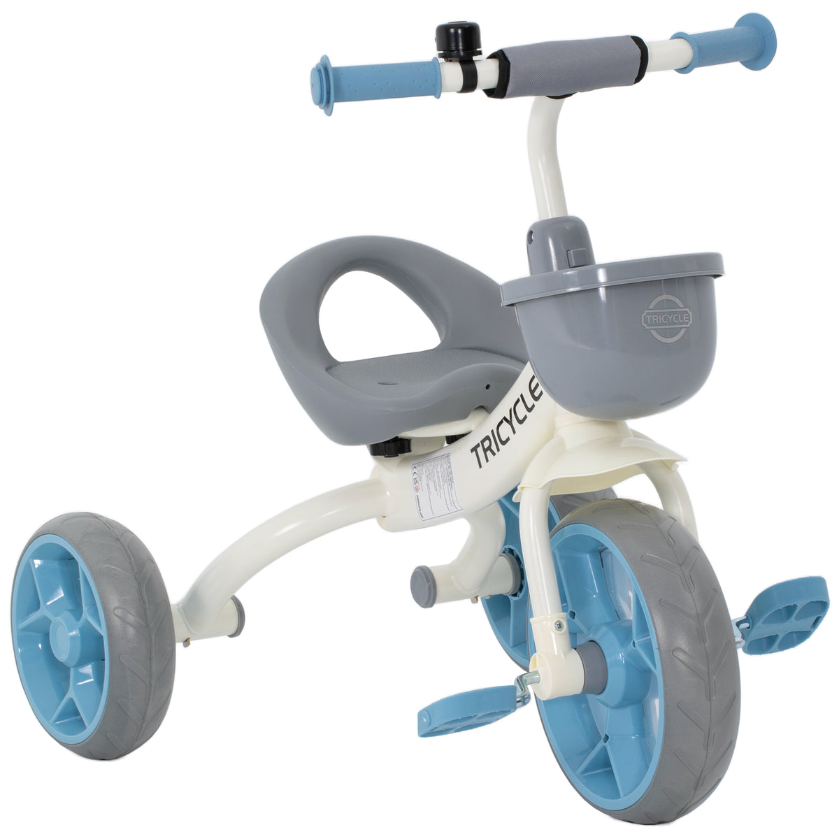 Tricycle enfant évolutif, tricycle pour enfants de 2 à 5 ans avec panier avant et roues EVA, 72 x 52 x 61 cm, bleu-0