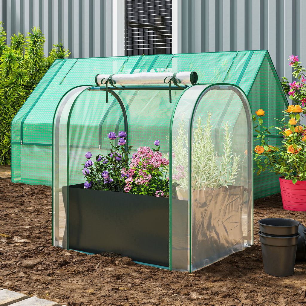 Mini Serre avec Sac de Plantation, Serre Portable avec porte enroulable, 68 x 50 x 70 cm, Vert Foncé-8