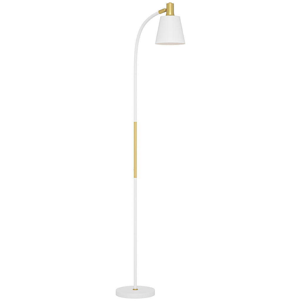 Lampadaire de salon réglable en hauteur 127-160 cm avec interrupteur, douille E27, blanc-0