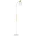 Lampadaire de salon réglable en hauteur 127-160 cm avec interrupteur, douille E27, blanc-0