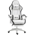 Siège gaming fauteuil gaming dossier inclinable 135° avec appui-tête repose-pieds 65l x 65P x 121-129H cm blanc et noir-0