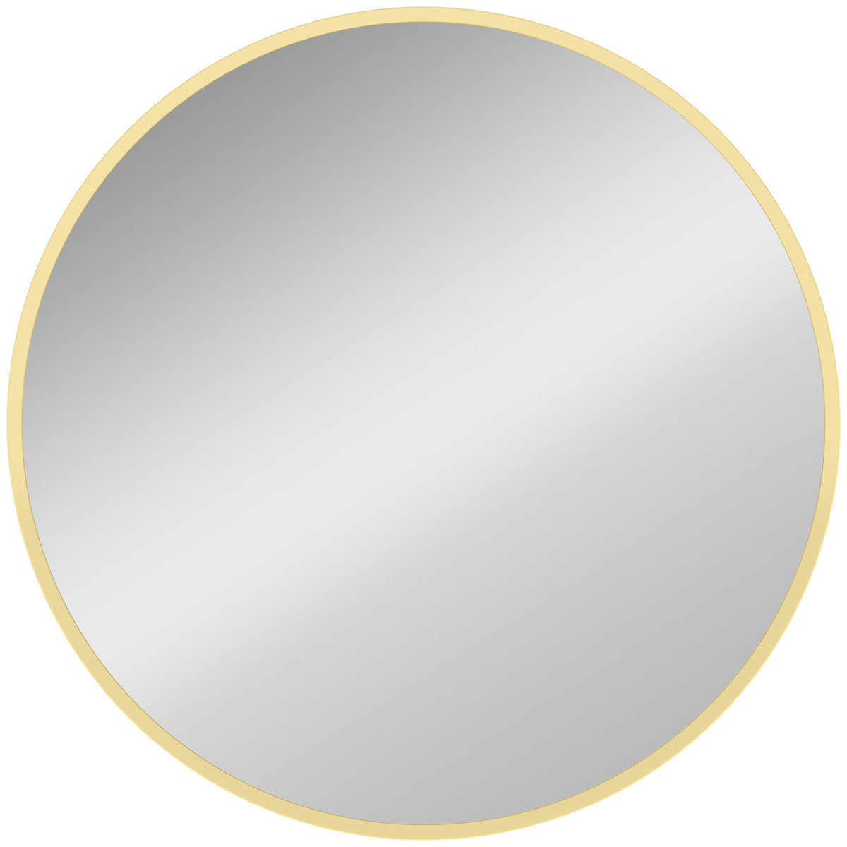 Miroir mural rond Ø 61 cm, cadre en alliage d'aluminium, pour salle de bain, chambre, salon, couloir, doré-0